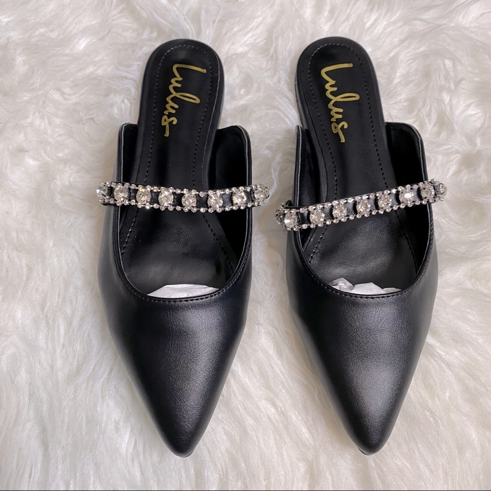 🔥SOLD🔥 Lulus Arlya Rhinestone Pointed-Toe Mule Slides - Picture 4 of 14